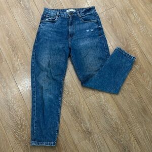 Denim jeans, boot cut, high waisted. Zara size 8.